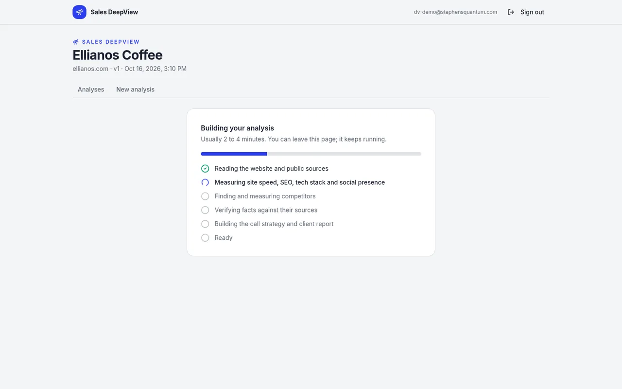 DeepView building an analysis step by step